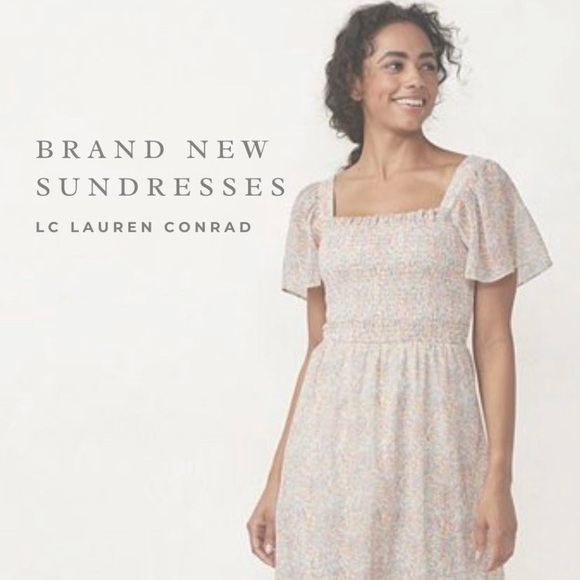 LC Lauren Conrad Flutter Sleeve Smocked Dress - Picture 2 of 3